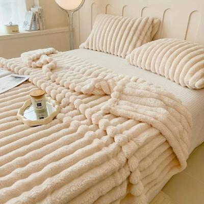 Uplifted Finds Luxurious Faux Rabbit Fur Throw Blanket Soft Warm Cozy For Couch Bed And Travel 180 X 200 Cm gray
