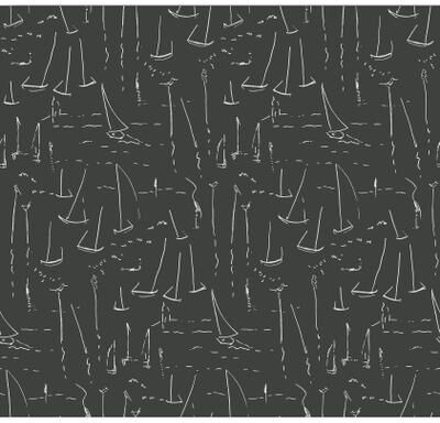 York Wallcoverings Vermillion Coast Carbon Black Wallpaper