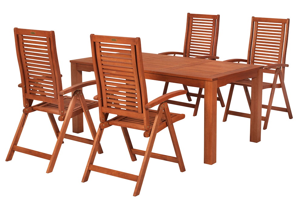 MERXXHANDELS Cordoba Set 5tlg Eucalyptus Tisch 170 x 90 cm 16980460
