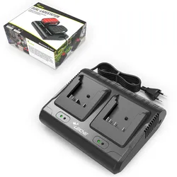 LEICKE Doppelladestation Dual-Slot Akku Werkzeug Ladegerät 14,4–18V 6A