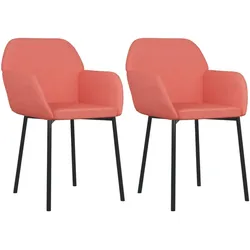 vidaXL Esszimmerstühle 2 Stk. Rosa Samt