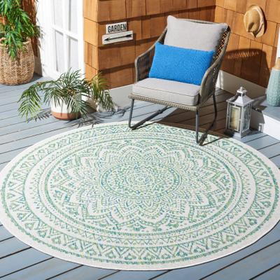 SAFAVIEH Courtyard Fran Mandala Indoor/ Outdoor Waterproof Patio Backyard Rug