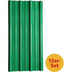 HC Garten & Freizeit 12er Set Profil-/Trapezblech, ca. 117 cm x 57 cm - Grün