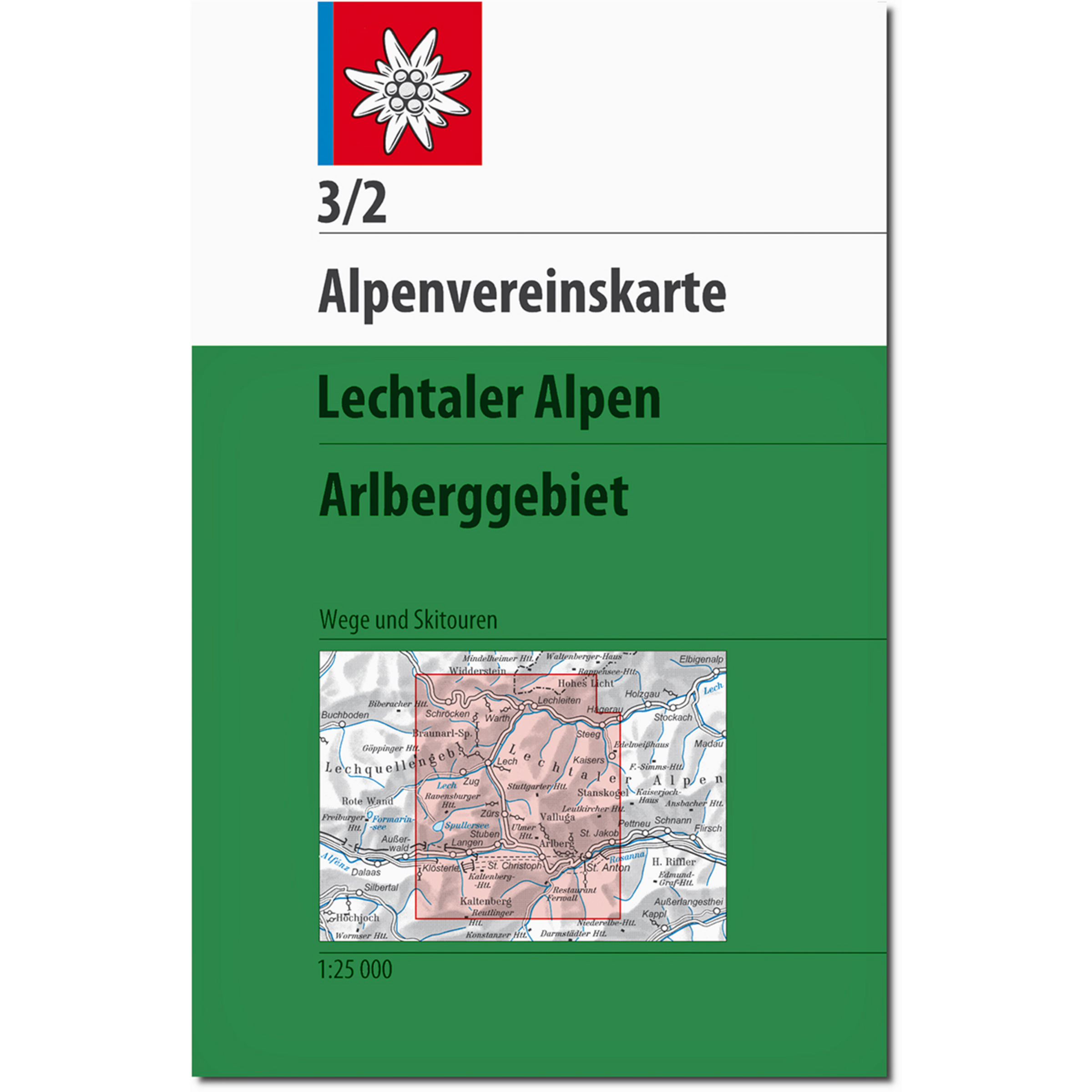 DAV AV-Karte 3/2 Lechtaler Alpen Arlberggebiet W+S Topografische Karten