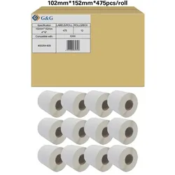 G&G, Etikettenrolle, Etiketten Rolle Papier Weiss 12 Rollen Permanent haftend (102 mm)