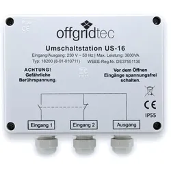 Umschaltstation für Netzvorrangschaltung USV Betrieb US-16 230V 16A...