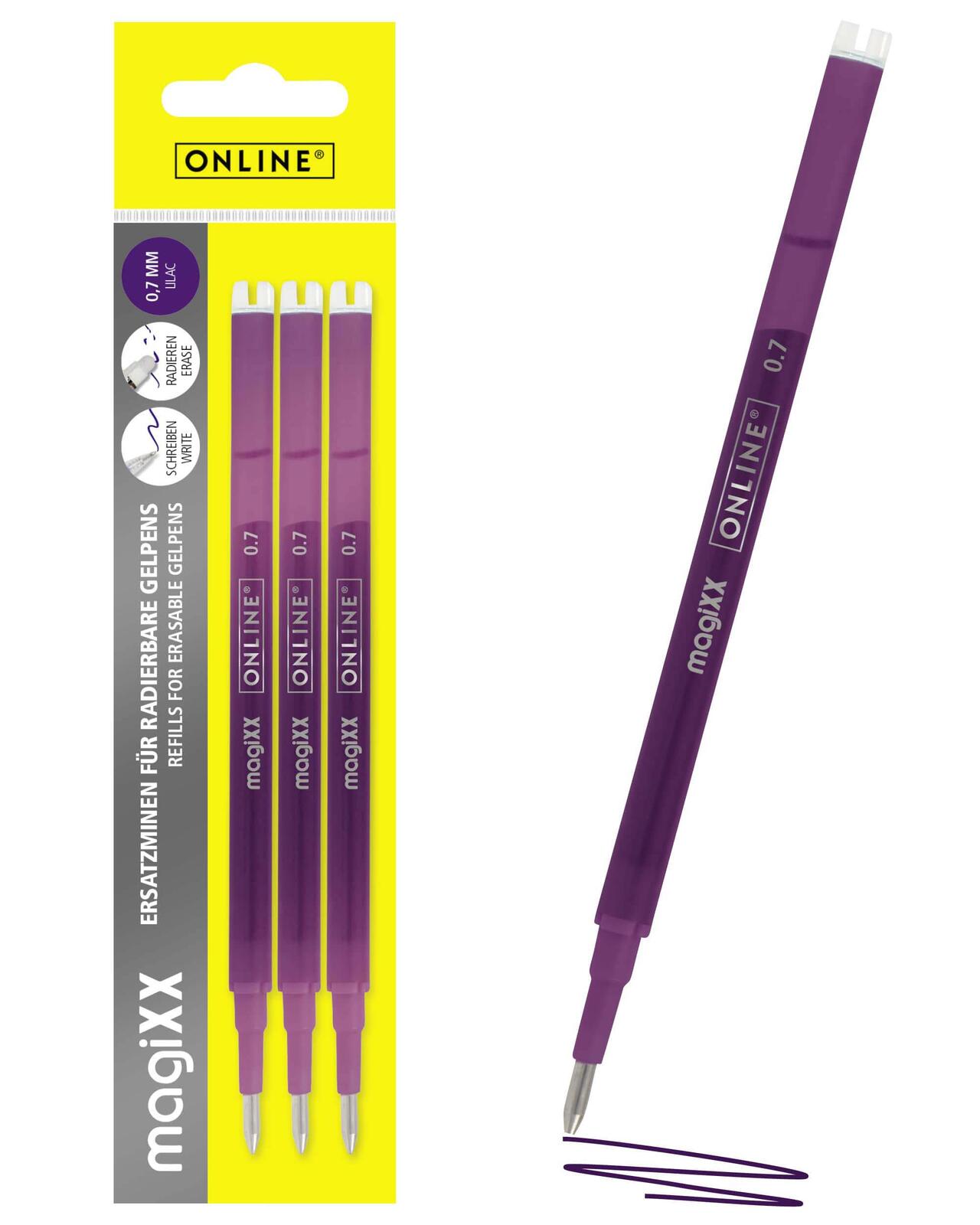 ONLINE® magiXX Gelschreiberminen 0.7 mm Lila 40163/3