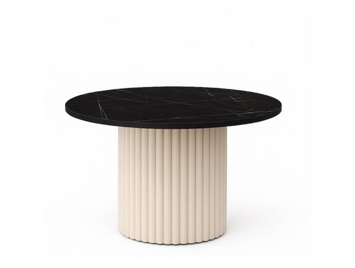 Sepro Meble Tisch Schwarz Riko Runder Tischplatte 75 cm, 75x42x75 cm, Wohnzimmer, Wohnzimmertische, Couchtische