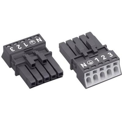 WAGO Netz-Steckverbinder WINSTA MINI Serie (Netzsteckverbinder) WINSTA MINI Buchse, gerade Gesamtpolzahl: 4 + PE 16 A Schwarz 1 St.