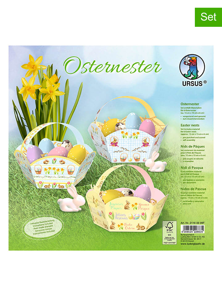 URSUS Osterkörbchen-Bastelset "Osternester" in Bunt - onesize