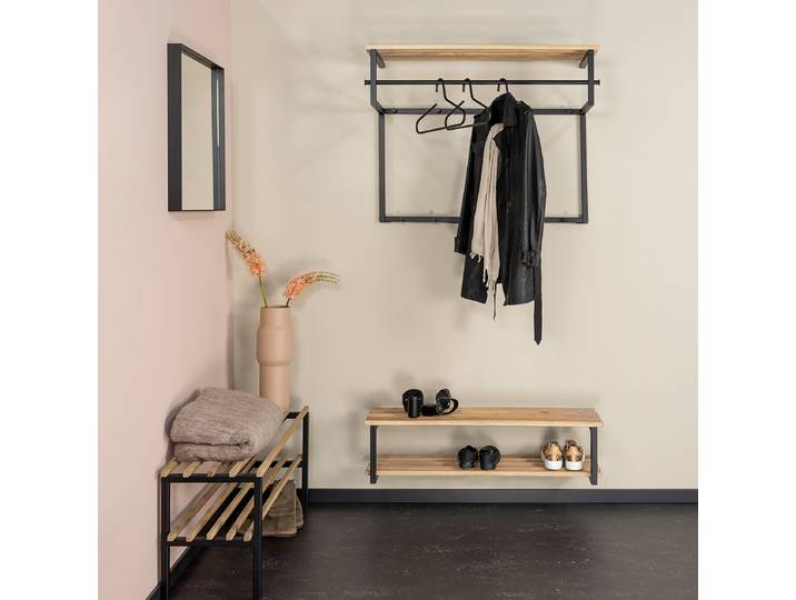 Hänge-Schuhregal Rizzoli - Holz 100cm Schwarz/Schwarz