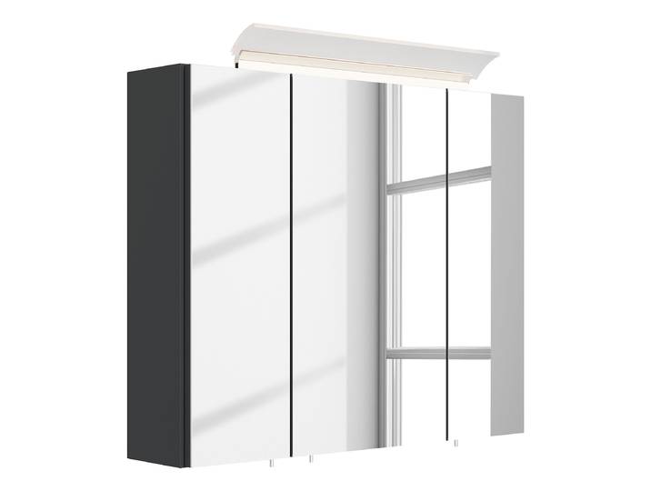 Armoire miroir acrylique 75cm Gris/Graphite