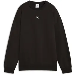 PUMA Essentials Oversized Fleece Crew Sweatshirt Damen 01 - PUMA black XS