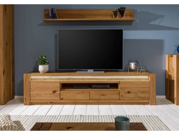 TV-Board Wildeiche 223x40x53 braun geölt KENT #332