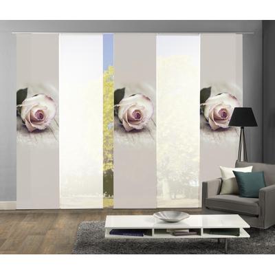 Schiebegardine HOME WOHNIDEEN "ROSIES" Gr. 1, rosa (rosé), B:60cm H:245cm, Polyester, Gardinen, HxB: 245x60, inkl. Befestigungszubehör