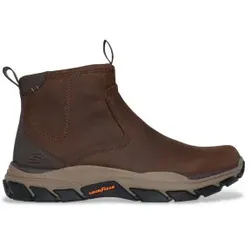 Skechers für Herren. 205176 Relaxed Fit Respected Evanston Brauner Lederstiefel (41), Wohnung, Reißverschluss, Lässig