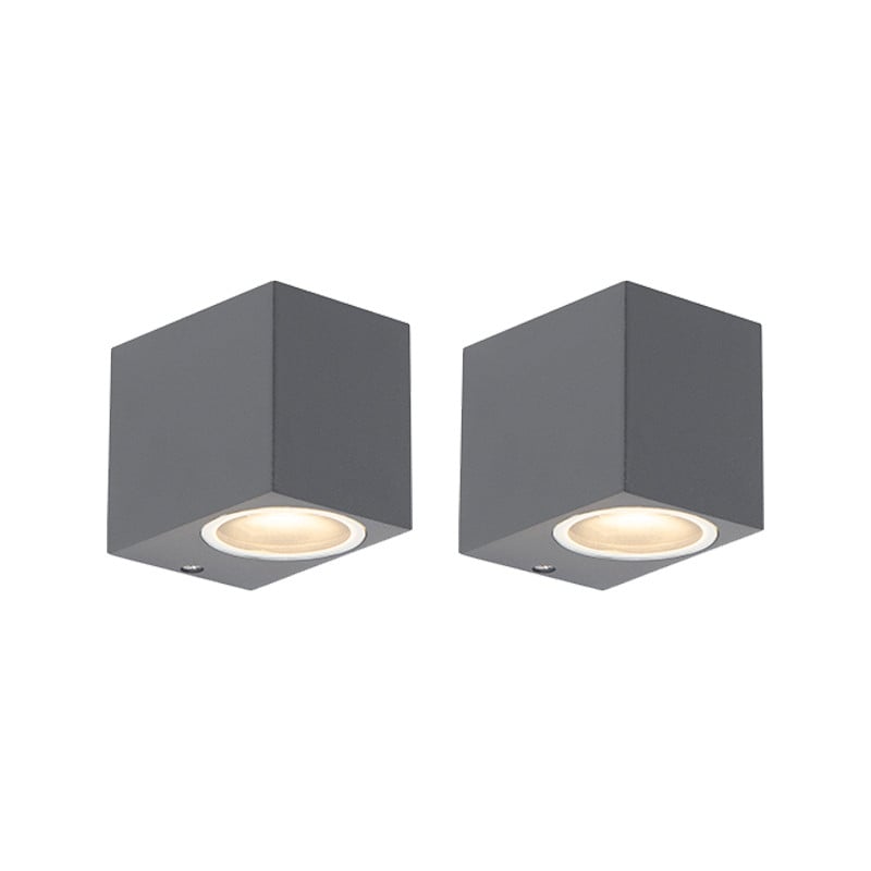 Qazqa Moderne Wandlamp Grijs Aluminium IP44 Accentverlichting voor Badkamer en Tuin