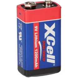 XCell CR9V/P Lithium 9V Block Batterie 1200mAh - passend für Rauchmelder & Sicherheitstechnik