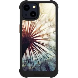 Nivocase Hülle für Apple iPhone 14 Stossfeste Handyhülle NIVOmax Case Schwarz Blumen Fotografie Pusteblume (Apple iPhone 14), Smartphone Hülle, Schwarz