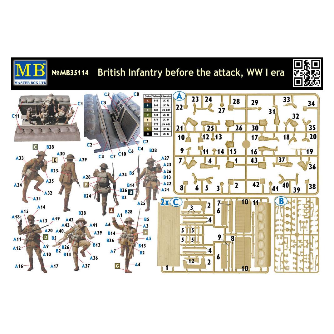 Master Box British infantry before attack,WWI era (MB35114)