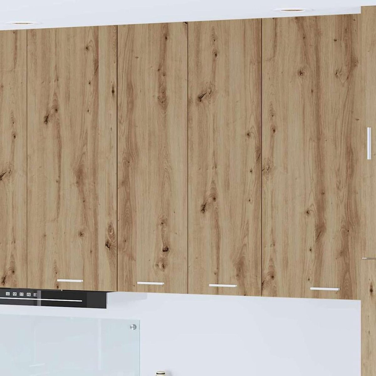 Wandkast Riga Hangkast voor Keuken of Badkamer in Artisan Oak, B: 60 cm, D: 31 cm, H: 100 cm