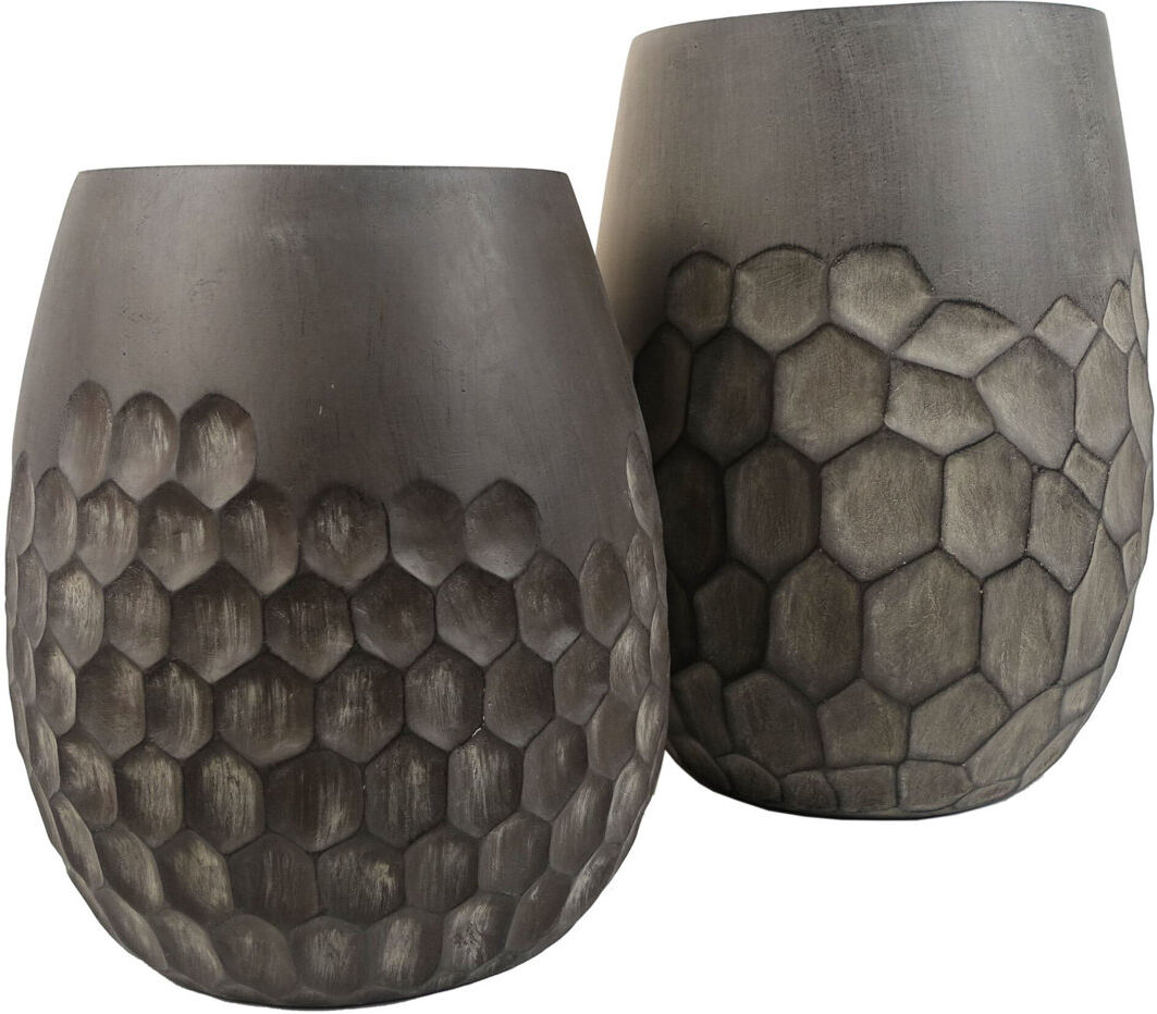 Leaf Handmade Pot Planter Grey 32cm H x 27cm W x 27cm D