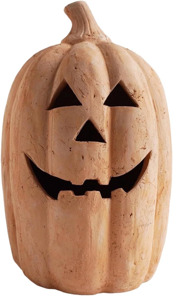 Oranje Pompoen Lantaarn met Vlamloze Verlichting voor Halloween Decoratie tot 35 cm