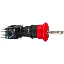 Schneider Electric XB6AS9349B Not-Halt/Not-Aus-Taster Ø 16, Schlüsselentrieg., rot, 1S+2Ö