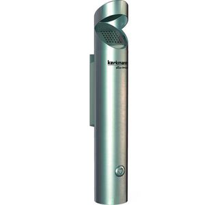 Kerkmann Aschenbecher 6289 Pio, silber, für Outdoor, mit Dac, Wandascher aus Edelstahl, 7,5 x 45 cm, winddicht, 1,7 Liter