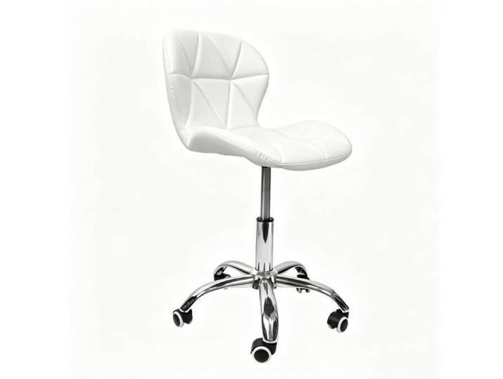 OHMG-Chaise De Bureau-Siège Pivotant-Hauteur Réglable-Capacité De Charge De 120 Kg-Pour Bureau+Chambre+Salon-Matériau PU-Blanc