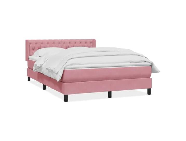 LKJephalotrop Boxspringbett 140x210 Samt Rosa mit Matratze Topper Komplettes Polsterbett für das Schlafzimmer mit verstellbarem Kopfteil, Taschenfederkernmatratze und Hygiene-Topper.