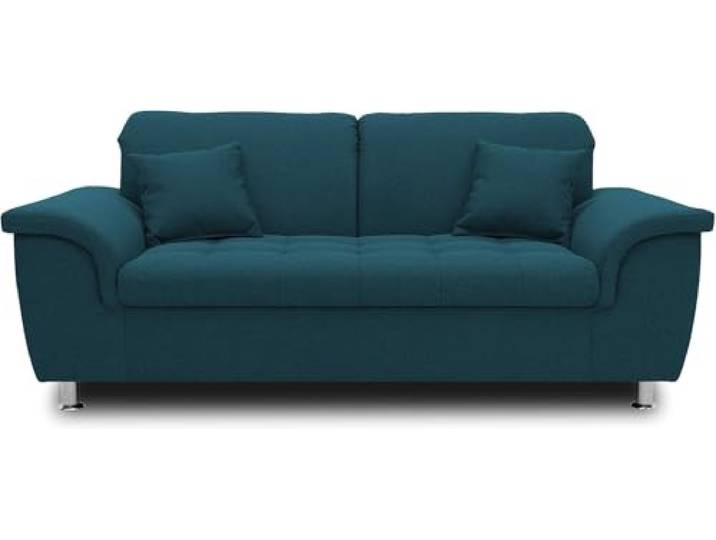 DOMO. collection Sofa Franzi, 2-Sitzer Couch, 2er Garnitur mit Nackenfunktion, Polstergarnitur 190 x 105 x 81 cm (BxTxH), türkis (blau)