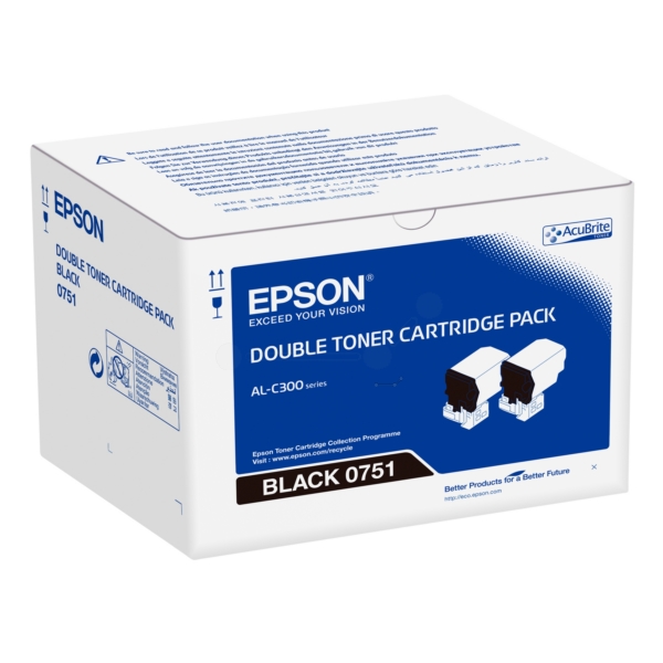 Epson Tonerkassetten-Doppelpack, Black 7.3k x 2, 14600 Seiten, 14600 Seiten, Schwarz, 2 Stück(e)