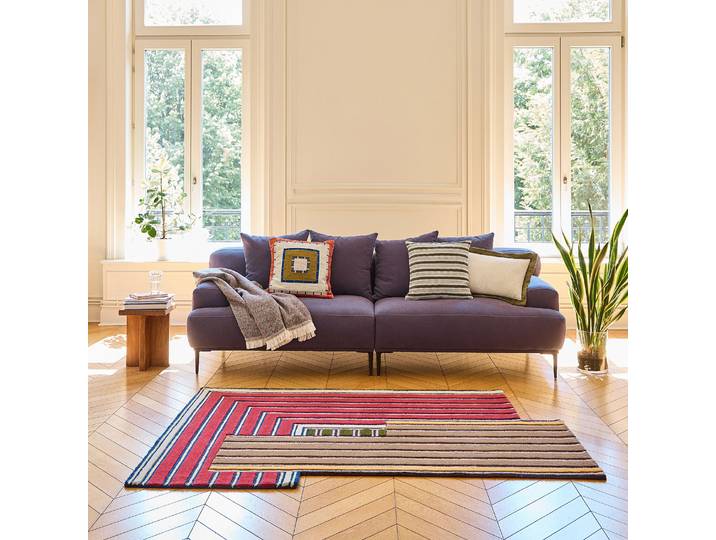 HABITAT - Tapis en laine - 130 x 190 cm - Rouge - Design by Constance Frapolli - Galon