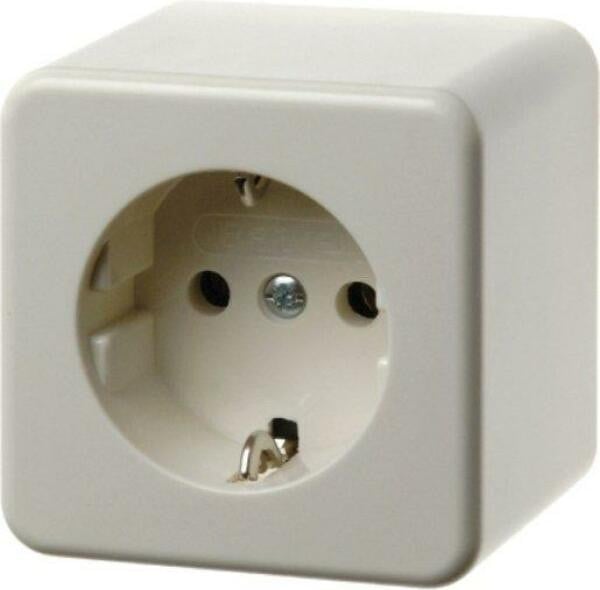 Berker BER AP Schuko 470040 wandcontactdoos met één stopcontact en aansluitklem, wit