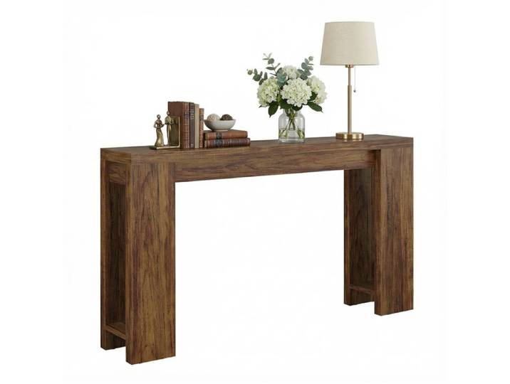 Console d'entrée TOPESCT 160x30x85 cm bois style maison campagne pour entrée couloir salon brun foncé