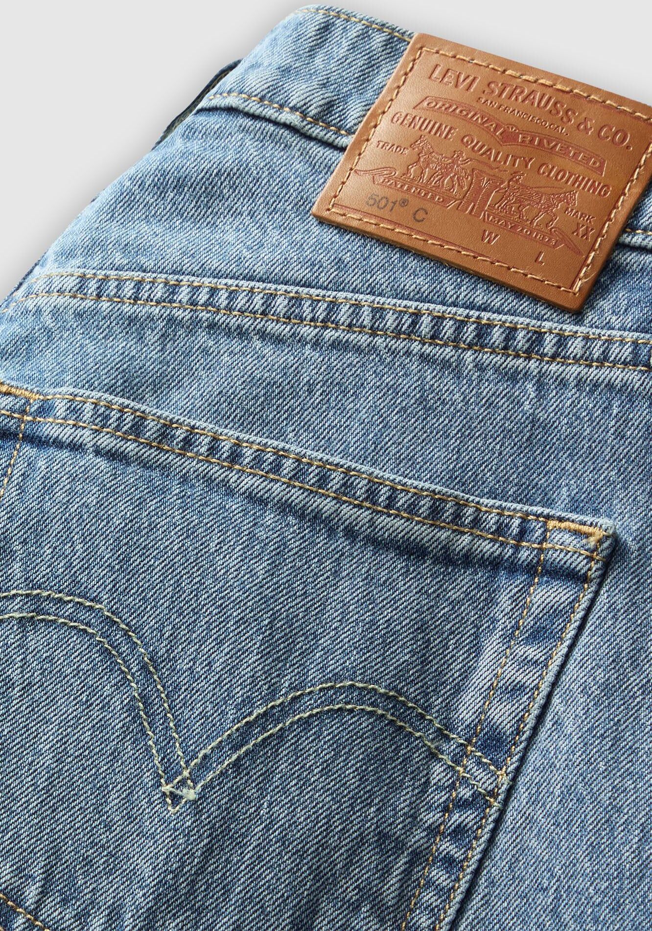 Stretch-Jeans LEVI'S "LV Jeans 501 CURVE BLACKS", Damen, Gr. 27, Länge 32, blau (lucid dream), Denim/Jeans, Obermaterial: 99% Baumwolle, 1% Elasthan, bequem lang, Jeans Stretch-Jeans, Die Passform schmeichelt kurvigen Figuren lucid dream 27, Länge 32