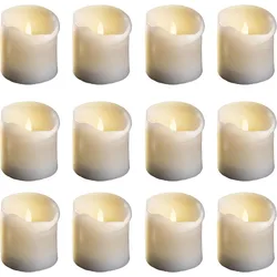 Novaliv, LED Kerzen, 12x LED Stumpenkerze mit Timer 6 Stunden - Echtwachs LED warmweiss 7,5cm Durchmesser 12,5cm Höhe - 2 (12x)