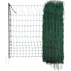 Kerbl Weidezaunnetz PoultryNet 292276, Geflügelnetz, 106 cm x 50 m, grün, nicht elektrifizierbar, mit Einzelspitze