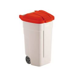 Rubbermaid 8713631023141 Wertstofftonne 100 l Polypropylen (B x H x T) 510 x 850 x 530 mm Rot Fahrbar 1 St.