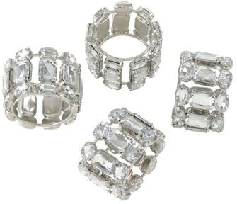 Saro Lifestyle Jeweled Gem Stone Napkin Ring - Set of 4