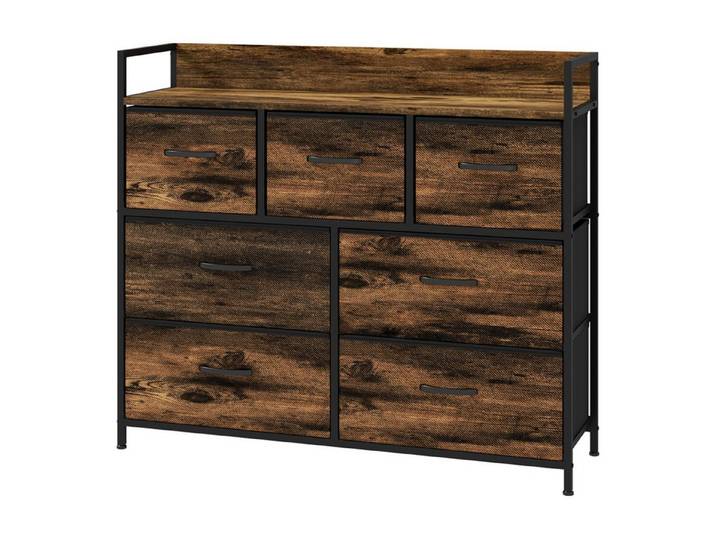 MC Star Kommode mit 7 Stoffschubladen, Anti-Kipp, Aufbewahrungsschränke, Sideboard MDF