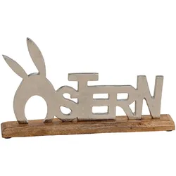 Aufsteller Schriftzug Ostern aus Metall & Mangoholz - Osterdeko Dekoration 32x19x5cm