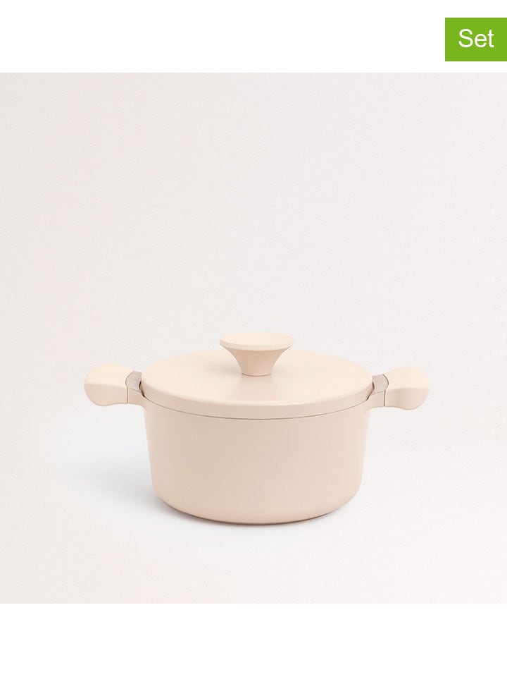 CREATE 2tlg. Set: Kochtopf ''Studio'' in Creme - Ø 24 cm - onesize