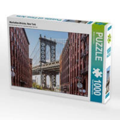 CALVENDO Puzzle Manhattan-Brücke, New York | 1000 Teile Lege-Größe 64x48cm Foto-Puzzle für glückliche Stunden