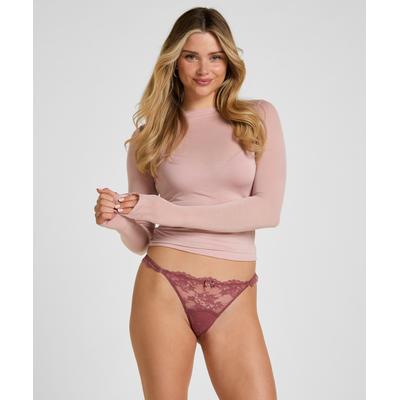 String HUNKEMÖLLER "Thong Naomi", Damen, Gr. M, lila, 91% Polyamid, 9% Elasthan, Unterhosen String