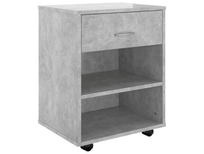 Helloshop26 Moderner funktionaler Rollschrank, 46 x 36 x 59 cm, aus Holz, Betongrau, 02_0047930
