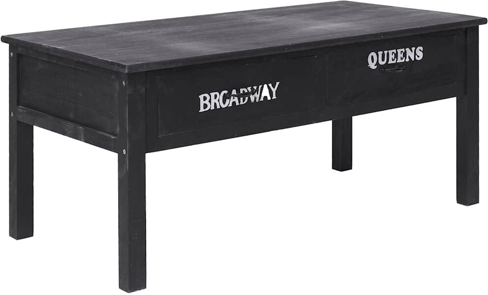 vidaXL Table basse Noir 100x50x45 cm Bois