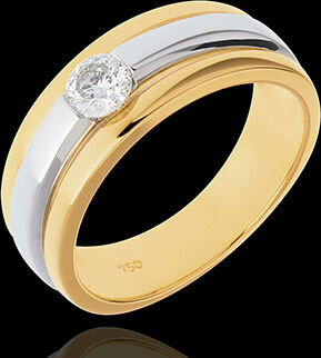 Edenly SolitÃ¤r Diamantring Eklipse in Weiss- und Gelbgold - 0.27 Karat