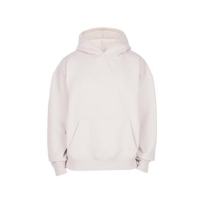 Kapuzenpullover DROPSIZE "Dropsize SPLIT FROTTEE EMBO HOODIE", Herren, Gr. S, weiß (clear grau), 70% Baumwolle, 30% Polyester, mehrfarbig, oversize, ohne Ausschnitt, Pullover Kapuzenpullover